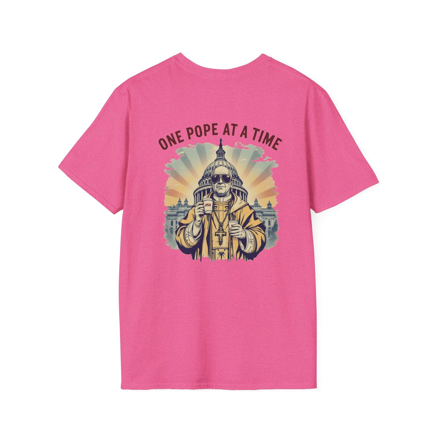 Patriotic Unisex T-Shirt - Make America Great Again & One Pope At A Time Designs