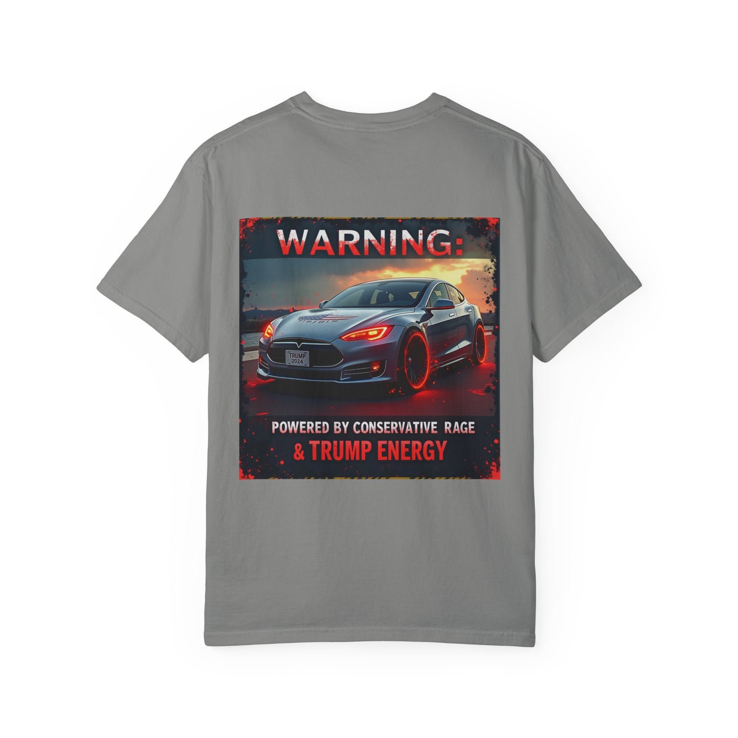 Unisex Garment-Dyed T-shirt with EV Power by Trump Energy Design