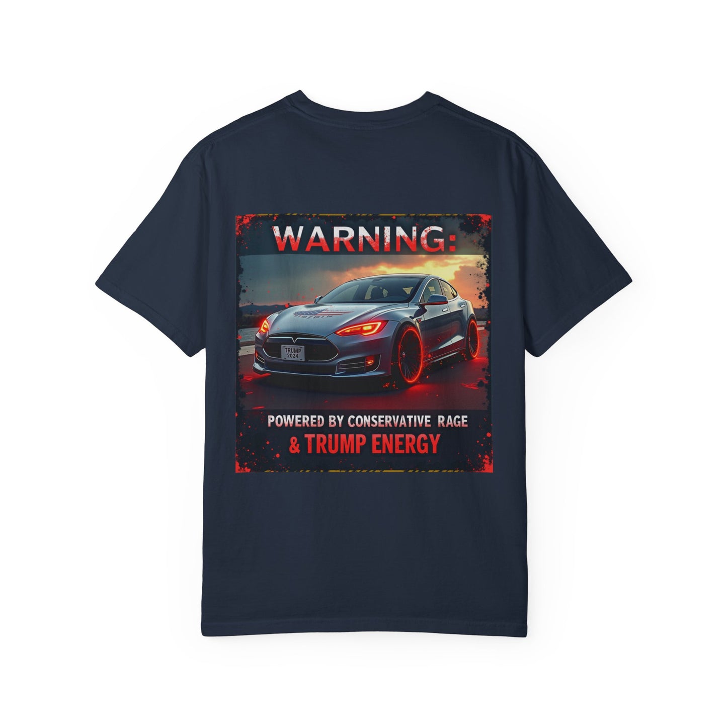 Unisex Garment-Dyed T-shirt with EV Power by Trump Energy Design