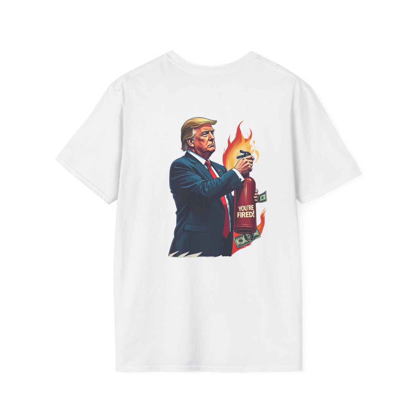 Economy on Fire Unisex Softstyle T-Shirt - Humorous Political Graphic Tee