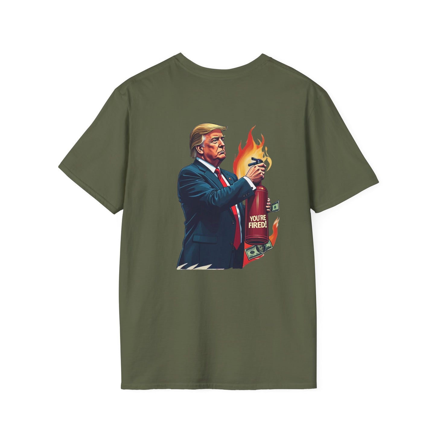 Economy on Fire Unisex Softstyle T-Shirt - Humorous Political Graphic Tee