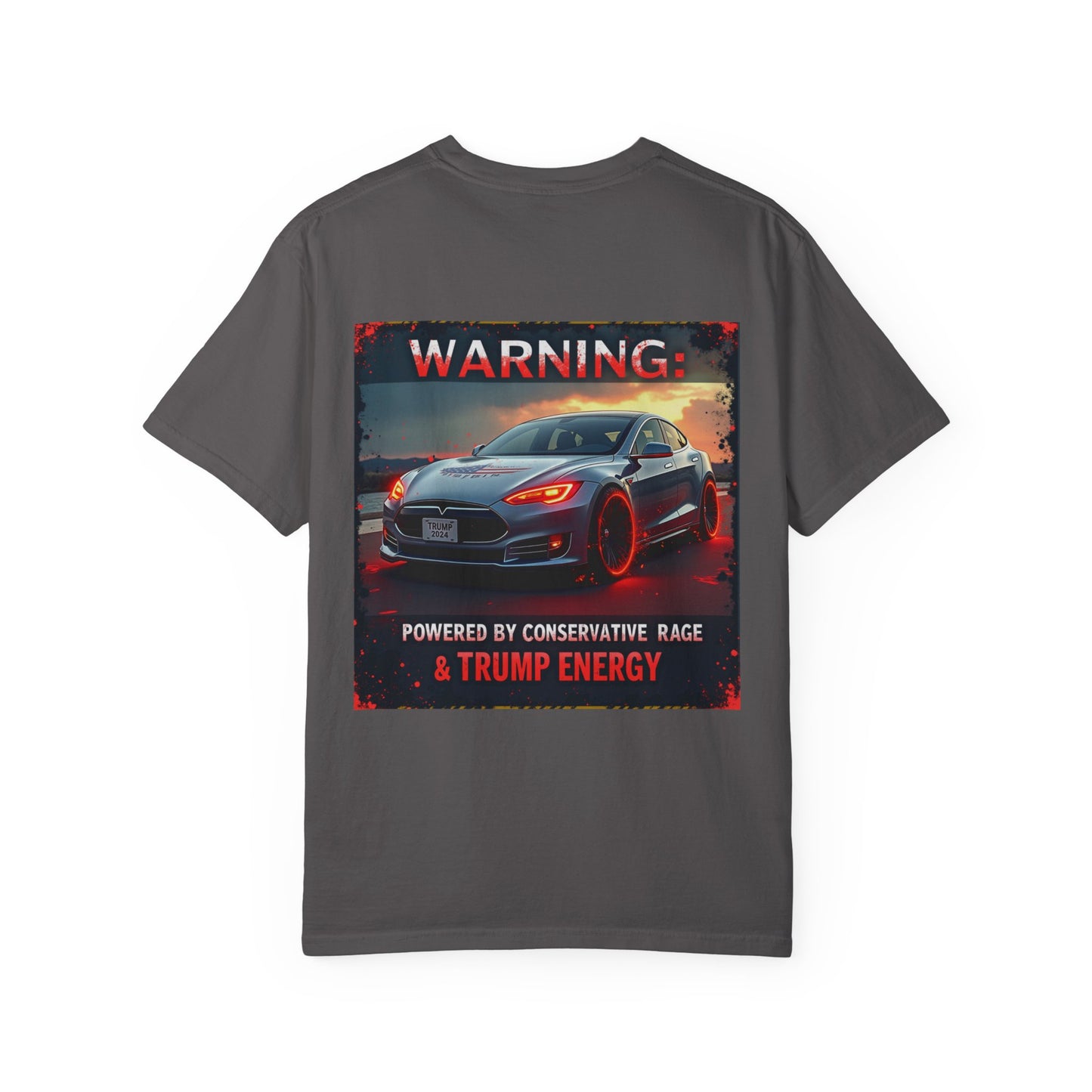Unisex Garment-Dyed T-shirt with EV Power by Trump Energy Design