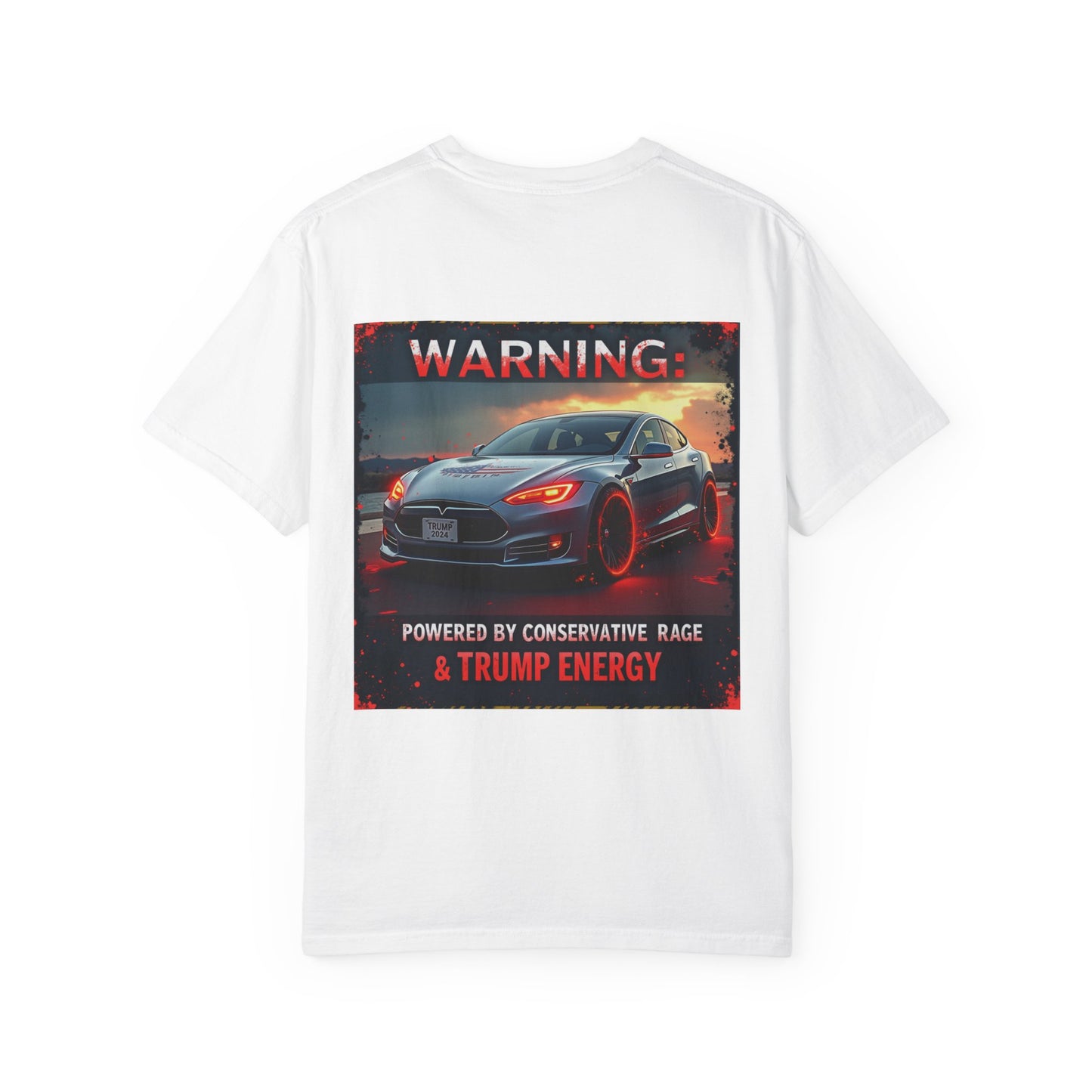 Unisex Garment-Dyed T-shirt with EV Power by Trump Energy Design