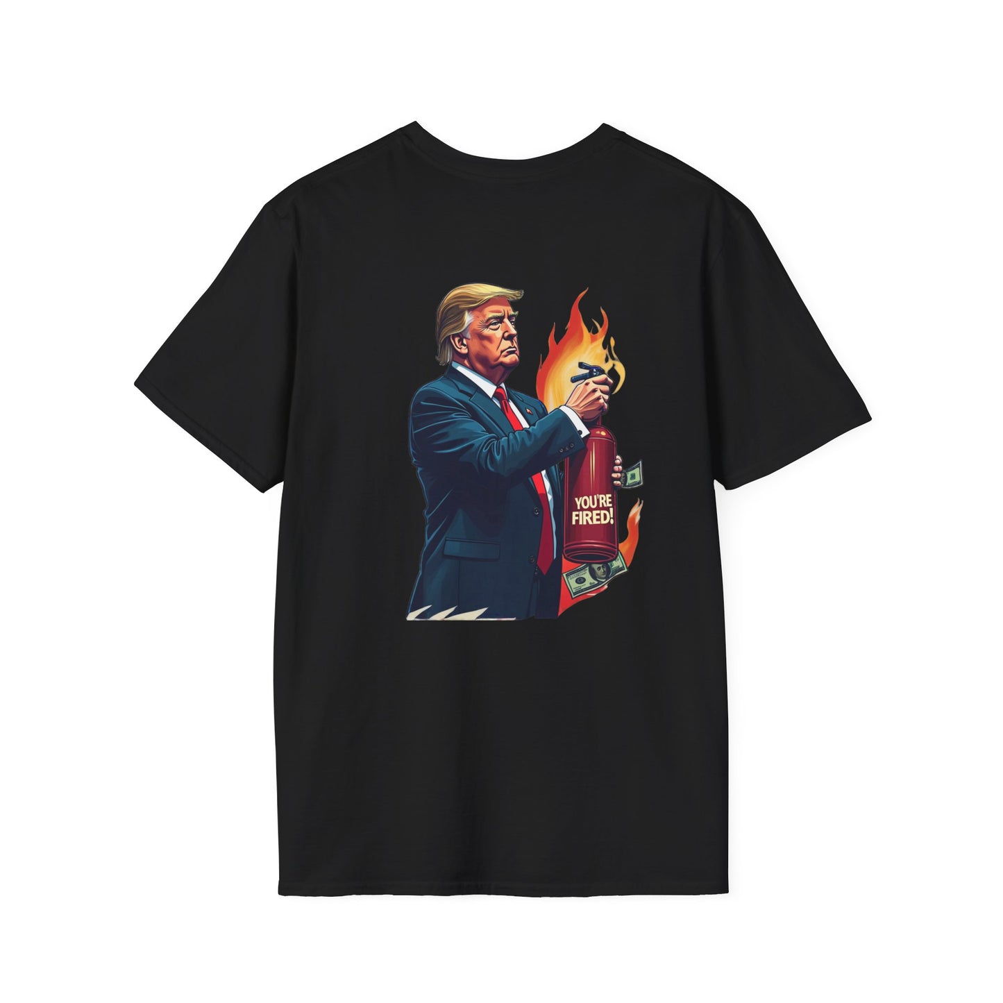 Economy on Fire Unisex Softstyle T-Shirt - Humorous Political Graphic Tee