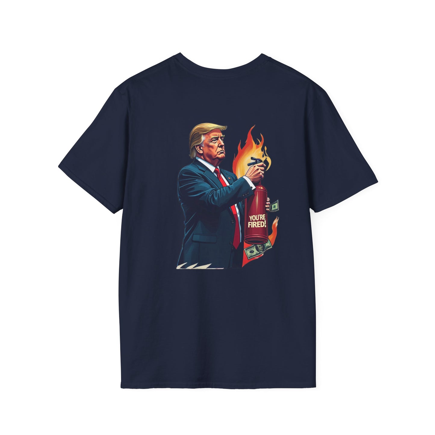 Economy on Fire Unisex Softstyle T-Shirt - Humorous Political Graphic Tee