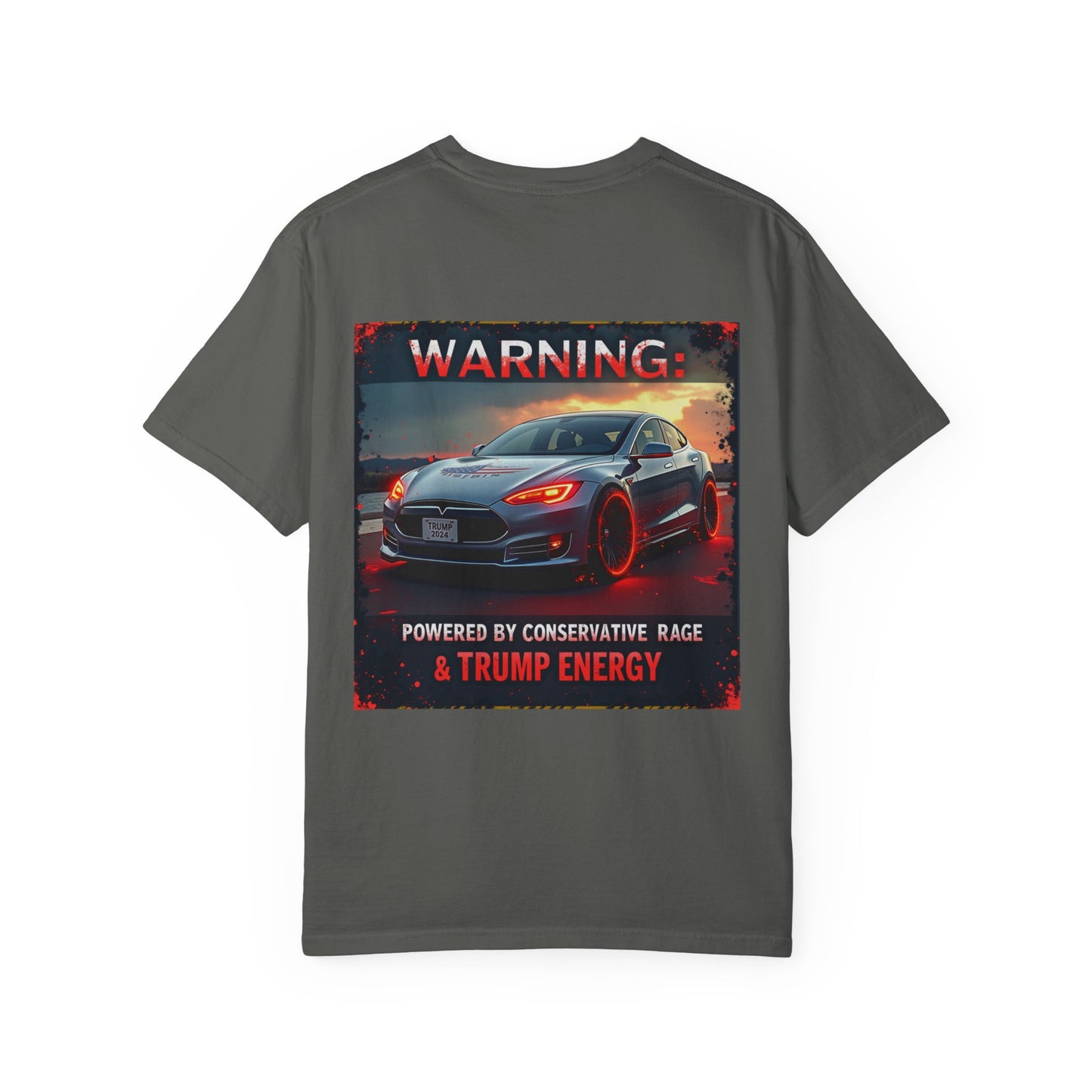 Unisex Garment-Dyed T-shirt with EV Power by Trump Energy Design