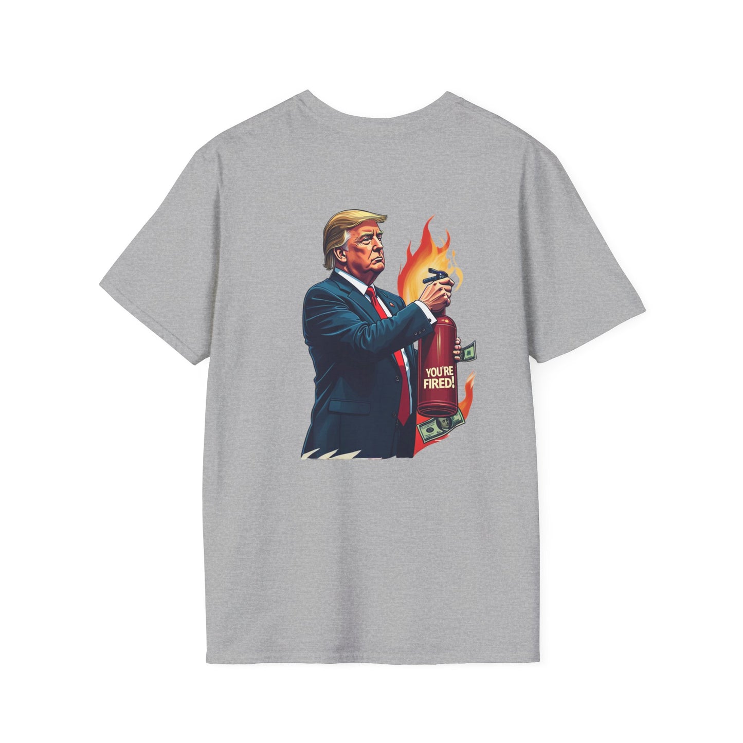 Economy on Fire Unisex Softstyle T-Shirt - Humorous Political Graphic Tee