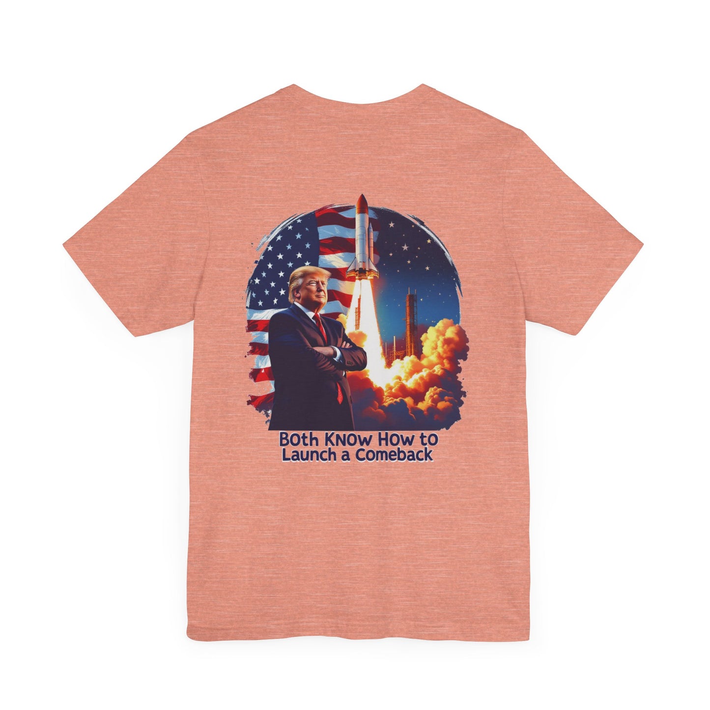 Elon & Trump Wall and Rockets Unisex Jersey Tee - Bold Politically-Themed Graphic T-Shirt